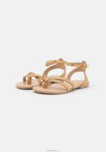Anna Field kvinner skinn t-bar sandaler gull P266L1529 - Bilde 3