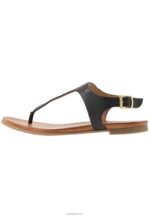 Anna Field kvinner skinn t-bar sandaler svart P266L1521 - Bilde 2