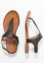 Anna Field kvinner skinn t-bar sandaler svart P266L1521 - Bilde 4
