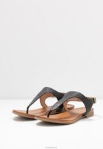 Anna Field kvinner skinn t-bar sandaler svart P266L1521 - Bilde 5