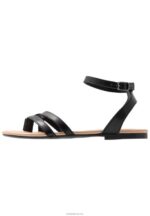 Anna Field kvinner skinn t-bar sandaler svart P266L1523 - Bilde 2