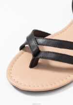 Anna Field kvinner skinn t-bar sandaler svart P266L1523 - Bilde 3