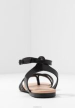 Anna Field kvinner skinn t-bar sandaler svart P266L1523 - Bilde 6