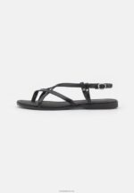 Anna Field kvinner skinn t-bar sandaler svart P266L1532 - Bilde 2