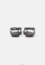 Anna Field kvinner skinn t-bar sandaler svart P266L1532 - Bilde 4