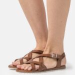 Anna Field kvinner skinnsandaler cognac P266L1284
