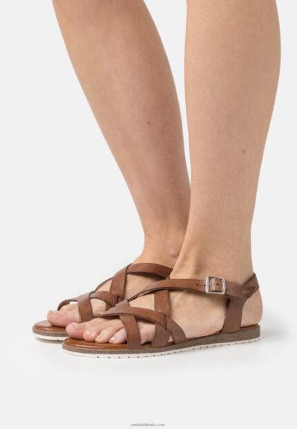 Anna Field kvinner skinnsandaler cognac P266L1284