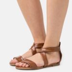 Anna Field kvinner skinnsandaler cognac P266L1316