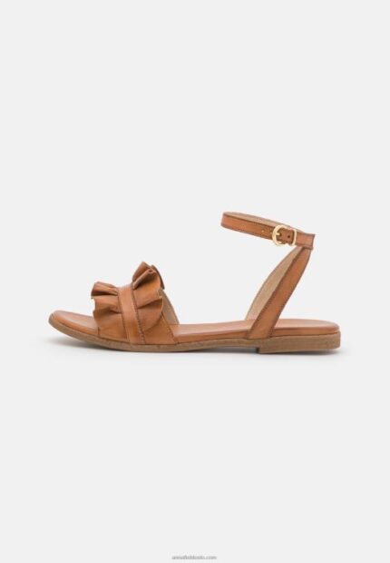 Anna Field kvinner skinnsandaler cognac P266L1440