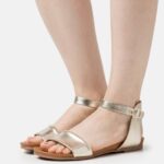 Anna Field kvinner skinnsandaler gull P266L1244