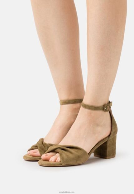 Anna Field kvinner skinnsandaler khaki P266L1332