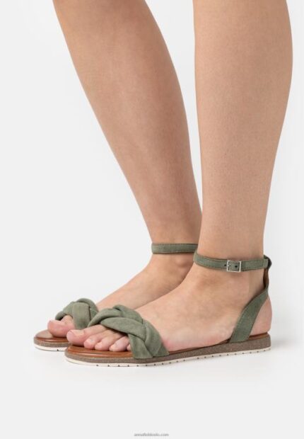 Anna Field kvinner skinnsandaler khaki P266L1387