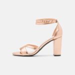 Anna Field kvinner skinnsandaler rosa gullfarget P266L1392