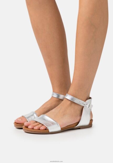 Anna Field kvinner skinnsandaler sølv P266L1300