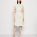 Anna Field kvinner skjortekjole beige P266L82