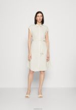 Anna Field kvinner skjortekjole beige P266L82