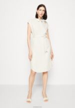 Anna Field kvinner skjortekjole beige P266L82 - Bilde 4