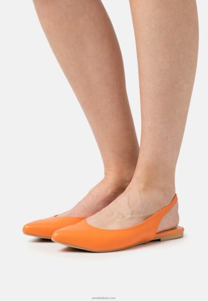 Anna Field kvinner slingback ballet pumps oransje P266L2184