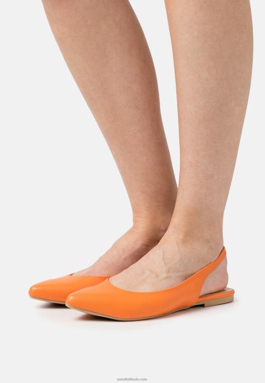 anna_field_kvinner_slingback_ballet_pumps_oransje_p266l2184.jpg Anna Field kvinner slingback ballet pumps oransje P266L2184 - Bilde 1