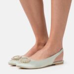 Anna Field kvinner slingback ballett pumps grønn P266L2186