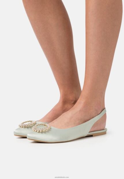 Anna Field kvinner slingback ballett pumps grønn P266L2186