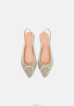 Anna Field kvinner slingback ballett pumps grønn P266L2186 - Bilde 6