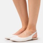 Anna Field kvinner slingback ballett pumps hvit P266L2181