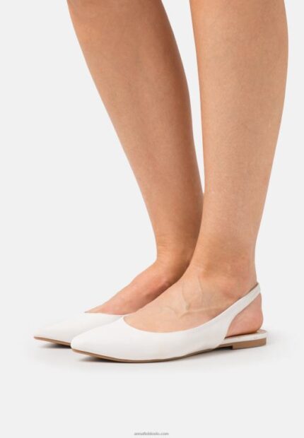 Anna Field kvinner slingback ballett pumps hvit P266L2181
