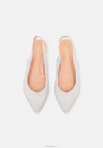 Anna Field kvinner slingback ballett pumps hvit P266L2181 - Bilde 6