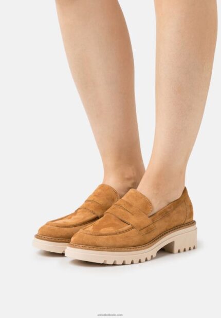 Anna Field kvinner slip-ons cognac i skinn P266L1822