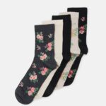 Anna Field kvinner sokker sort/beige P266L1129