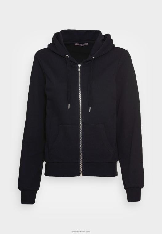 Anna Field kvinner sort sweatshirt med glidelås P266L768 - Bilde 4
