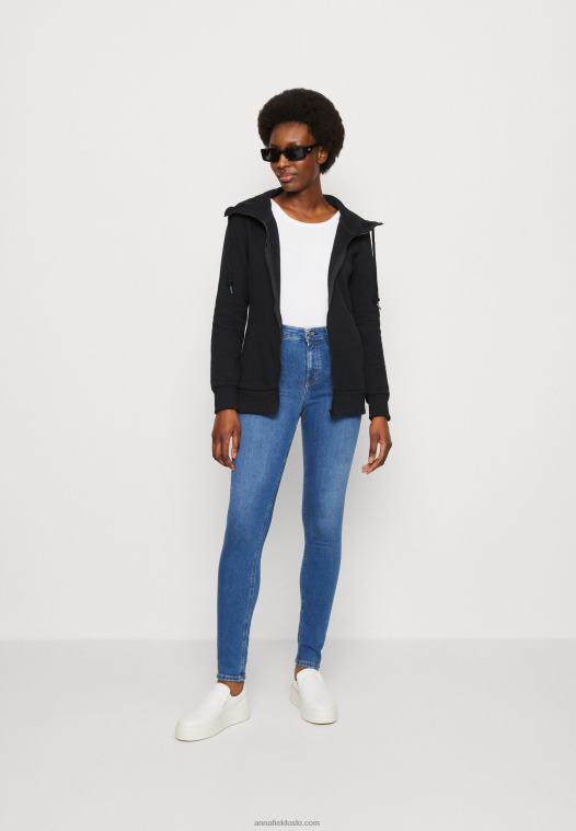Anna Field kvinner sort sweatshirt med glidelås P266L770 - Bilde 2