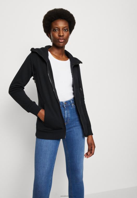 Anna Field kvinner sort sweatshirt med glidelås P266L770 - Bilde 4
