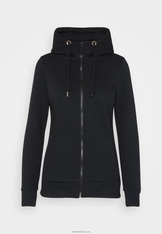 Anna Field kvinner sort sweatshirt med glidelås P266L770 - Bilde 5