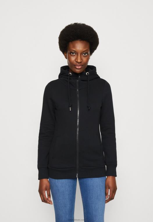 Anna Field kvinner sort sweatshirt med glidelås P266L770 - Bilde 1