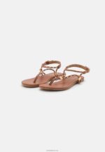 Anna Field kvinner t-bar sandaler cognac/gull P266L1512 - Bilde 3