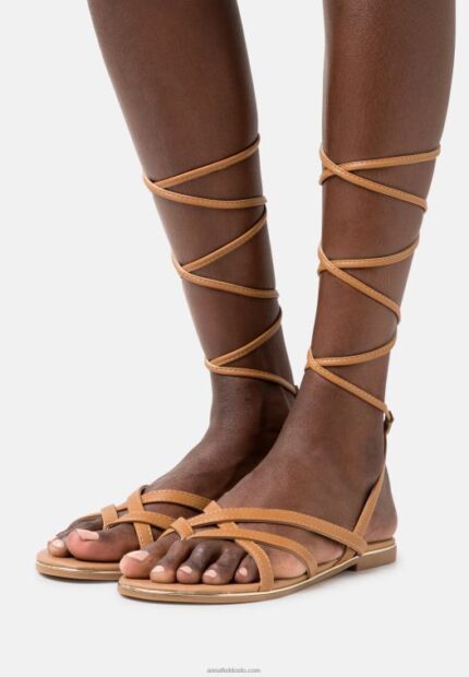 Anna Field kvinner t-bar sandaler cognac P266L1501