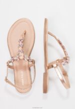 Anna Field kvinner t-bar sandaler i rosa gull P266L1497 - Bilde 3