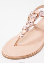 Anna Field kvinner t-bar sandaler i rosa gull P266L1497 - Bilde 7