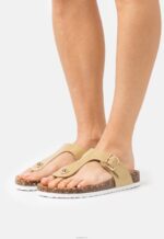 Anna Field kvinner t-bar sandaler khaki P266L1543