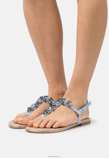 Anna Field kvinner t-bar sandaler lyseblå P266L1533