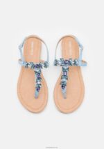Anna Field kvinner t-bar sandaler lyseblå P266L1533 - Bilde 6