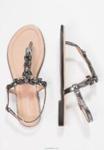 Anna Field kvinner t-bar sandaler mørkegrå P266L1542 - Bilde 3