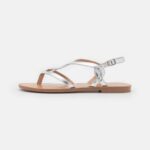 Anna Field kvinner t-bar sandaler sølv P266L1507