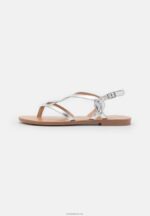 Anna Field kvinner t-bar sandaler sølv P266L1507