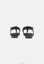 Anna Field kvinner t-bar sandaler svart/gull P266L1503 - Bilde 4