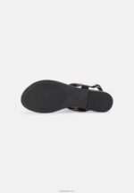 Anna Field kvinner t-bar sandaler svart/gull P266L1503 - Bilde 5