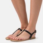 Anna Field kvinner t-bar sandaler svart P266L1547