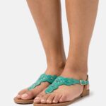 Anna Field kvinner t-bar sandaler turkis P266L1502